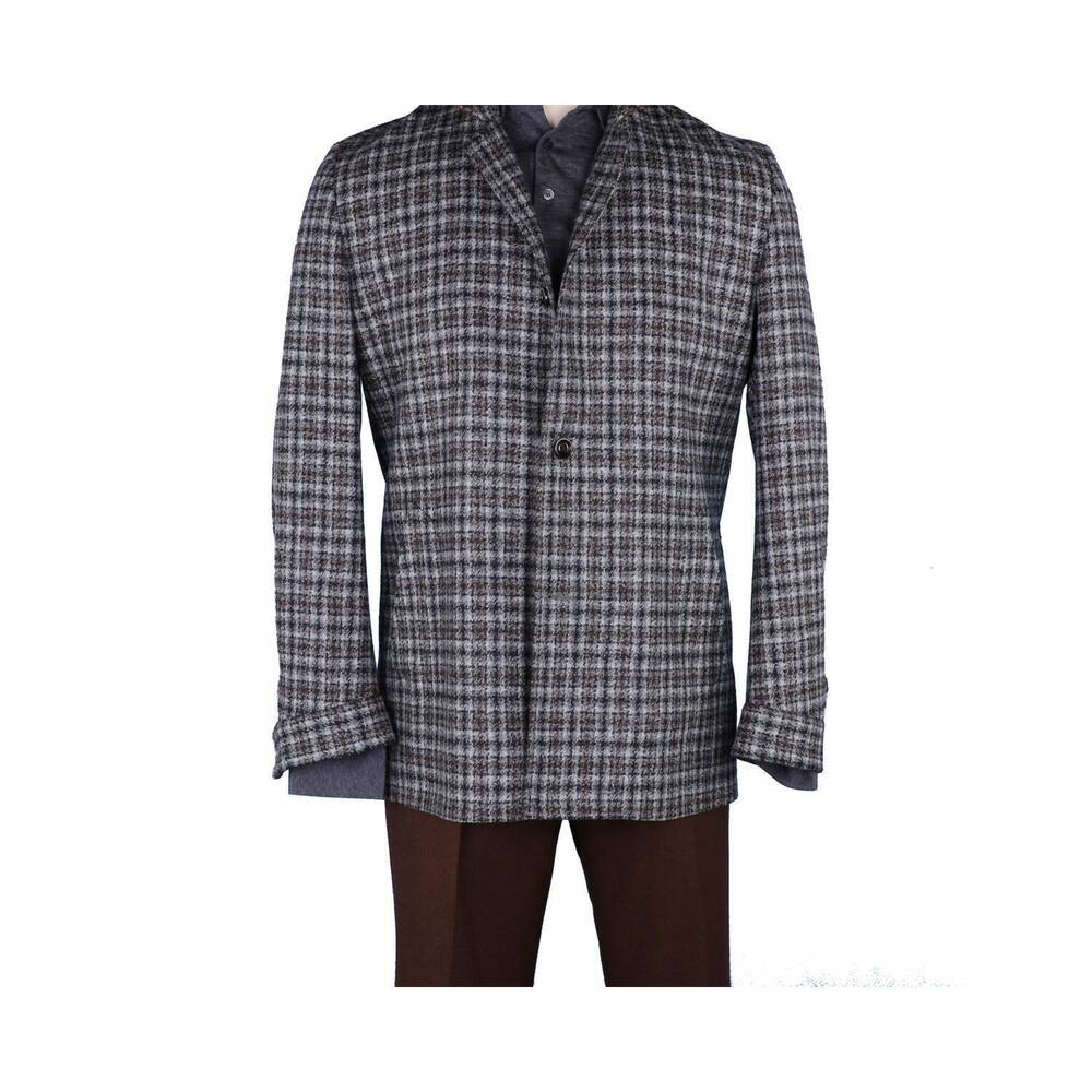 NEW JACKET REQUIRED men's hudson field coat in grey and brown check